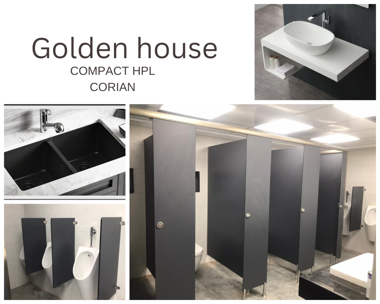 كومباكت hpl صينى وهندى قواطيع وفواصل الحمامات من جولدن هاوس الشركة الاولى فى مجال الكومباكت hpl