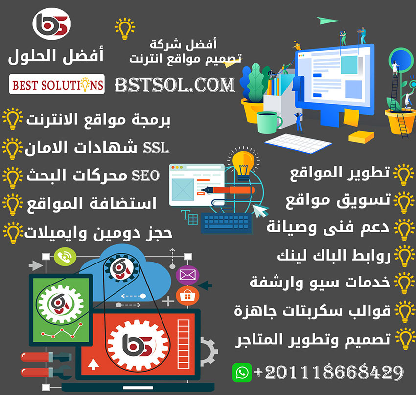 شركة افضل الحلول لتصميم وبرمجة واستضافة وتسويق مواقع الانترنت فى مصر والسعودية