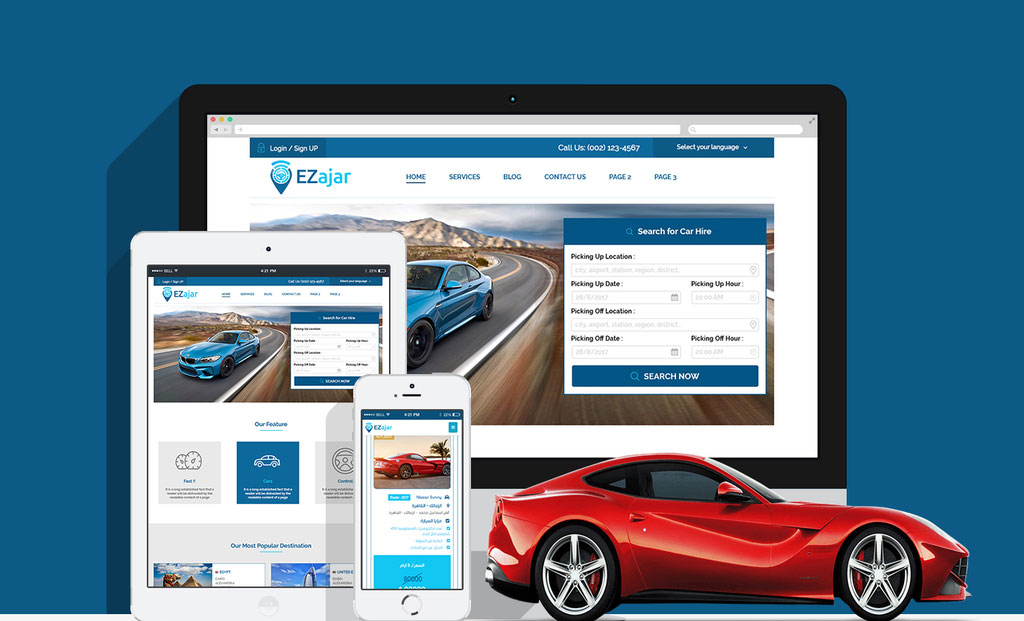 تصميم موقع / مواقع بيع وشراء  معارض السيارات مستعمل جديد تاجير بيع 