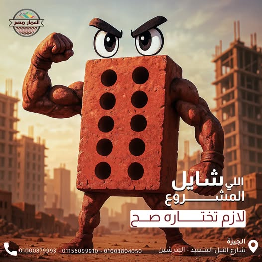 طوب احمر طفلي  عالي الجودة للبناء  مقدم من شركة العمار مصر لانتاج وتوريد الطوب 