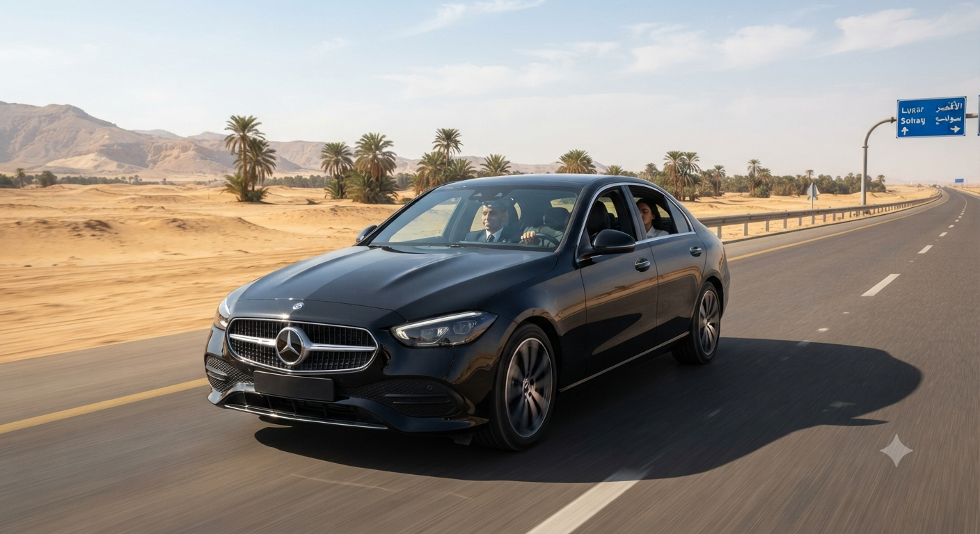 Car Rental Mercedes C180 2026 Model from Turist with Chauffeur - Your Guide to Egypt's Premier Resor