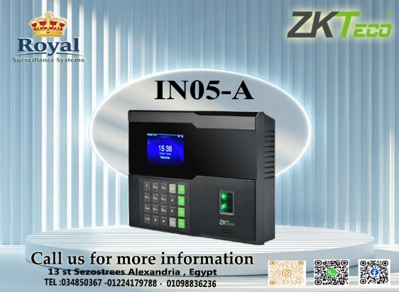 هل تبحث عن دقة، سرعة، وتحكم كامل في مواعيد موظفيك؟جهاز حضور وانصراف (بصمة وكارت) متطور ZKTeco INO5-A