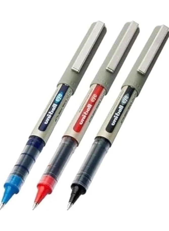 مجموعة أقلام حبر جاف يوني بول UB-157 – مجموعة مميزة ، 3 ألوان  ازرق – اسود - احمر يابانى الصنع  