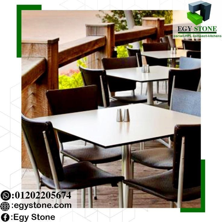 ترابيزات مكتبك او مطعمك الكومباكت الحل مع شركة ايجي ستون