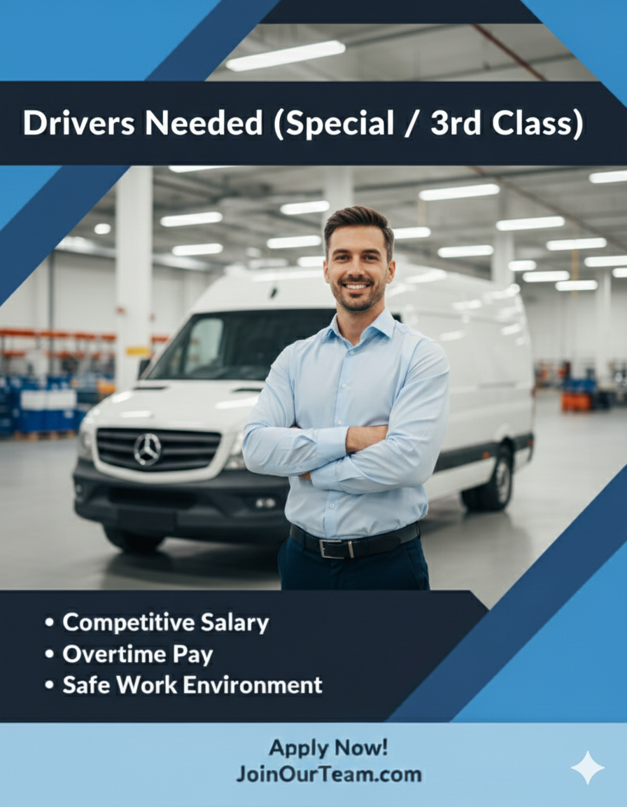 مطلوب سواق درجة أولى أو ثانية أو ثالثة  مدينة نصر – شغل نقل أموال