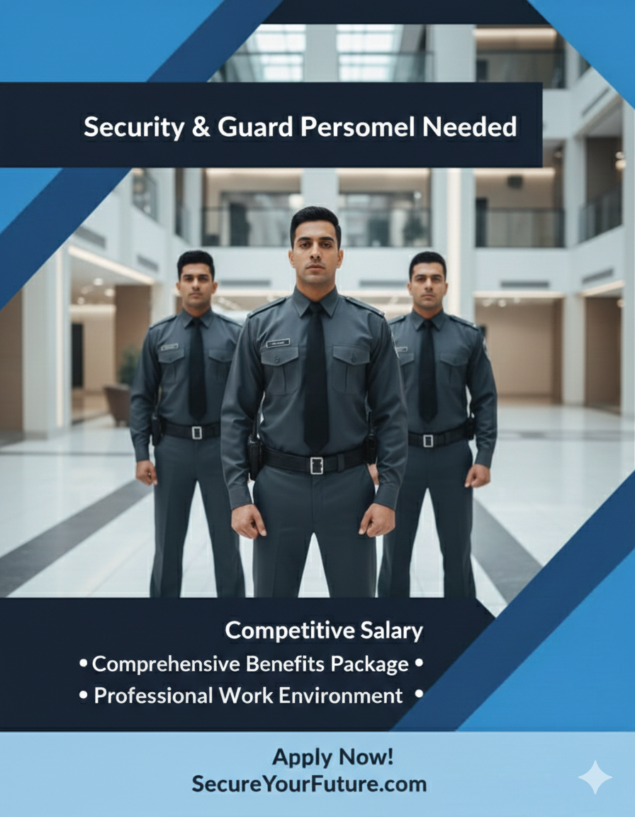 مطلوب أفراد أمن وحراسة  التجمع الخامس – أكتوبر – مواقع أخرى حسب السكن