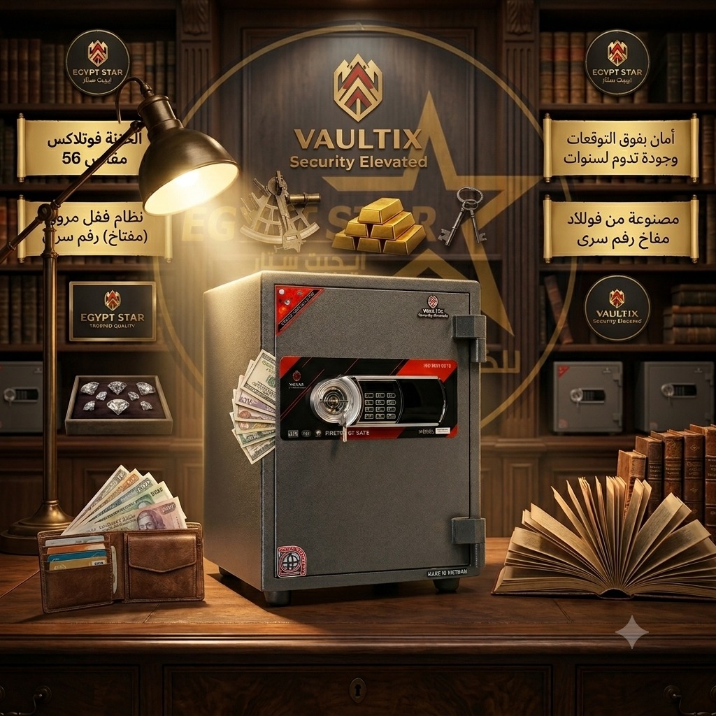لخزنة اللي فعلاً بتطمنك! ???? خزنة VAULTIX ???? تصفيح كامل لحماية قصوى ضد السرقة والكسر والرصاص