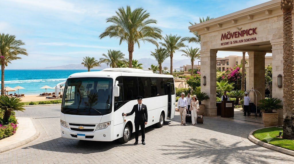 Location de bus Chevrolet 33 places avec chauffeur pour Ain Sokhna depuis Le Caire – Transport tour