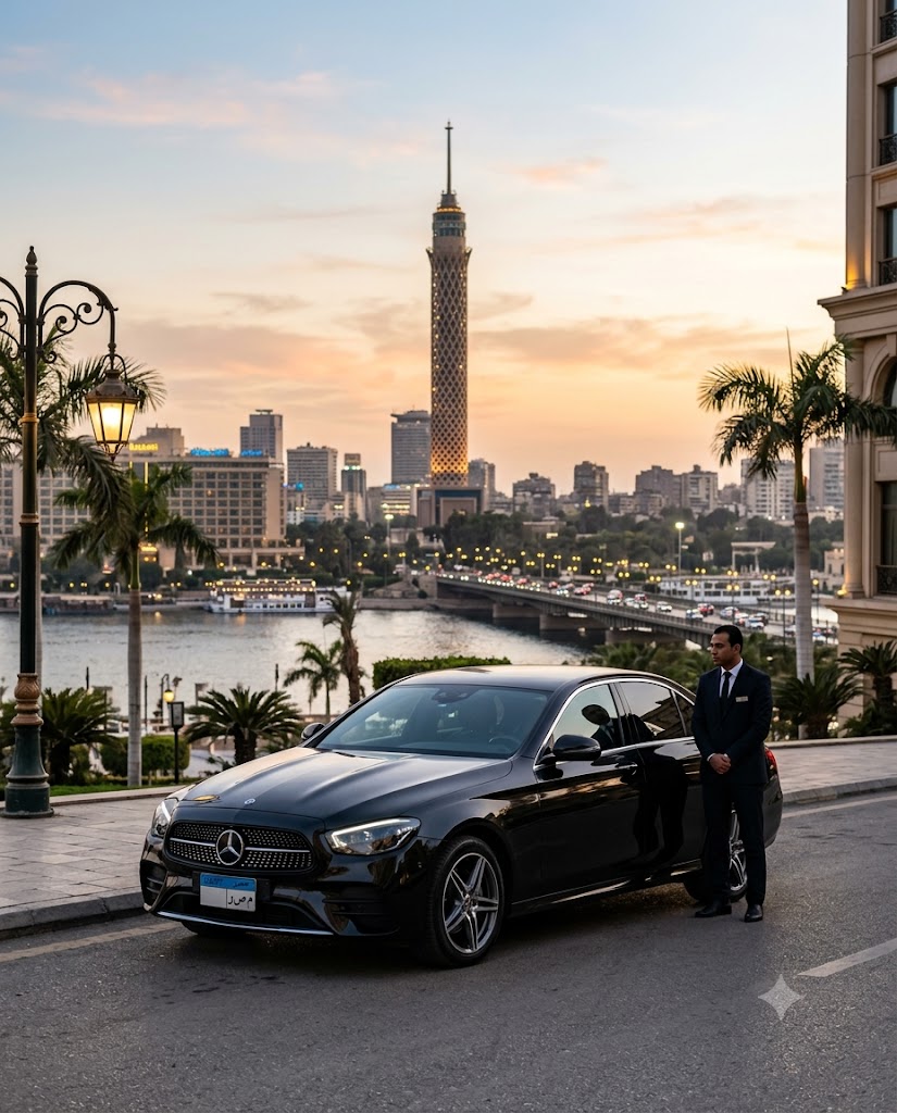 Mercedes E200 with Professional Chauffeur for Cairo Airport Transfers, Business Travel, Hotels 