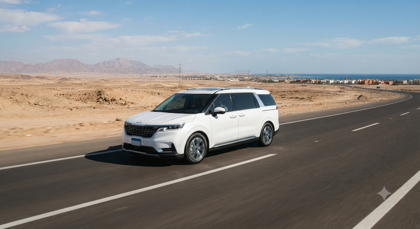 Car rental Kia Carnival 2026 with private driver from Cairo Airport to Sharm El Sheikh 