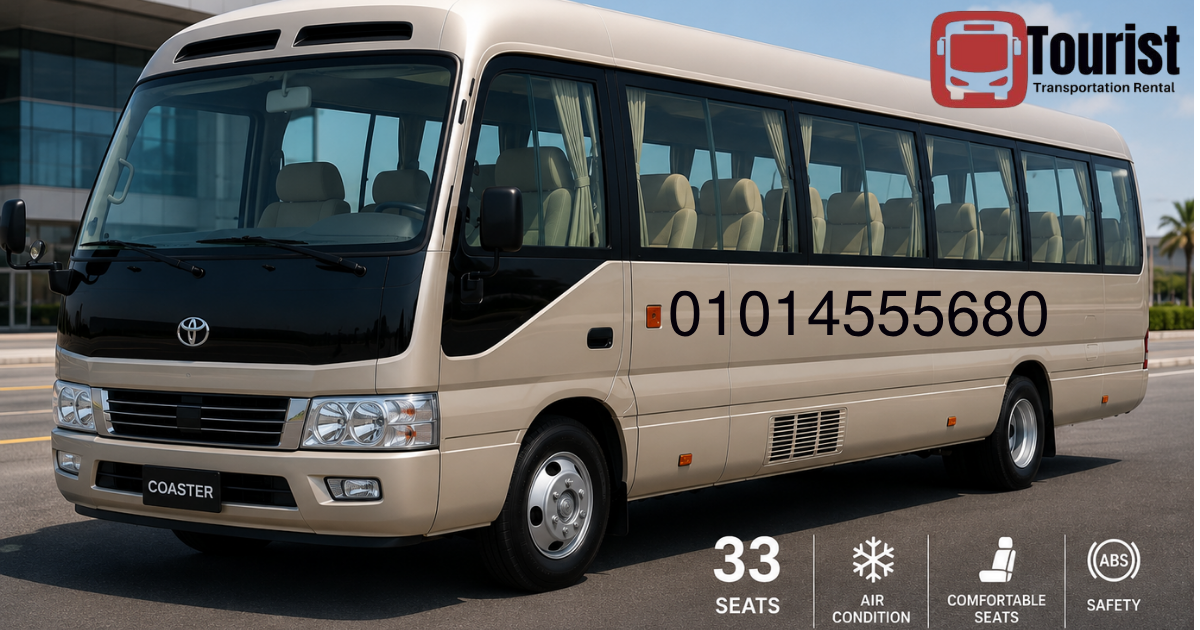 Tourist Bus Rental Cairo to Hurghada | Toyota Coaster 33 Seater for Group Travel