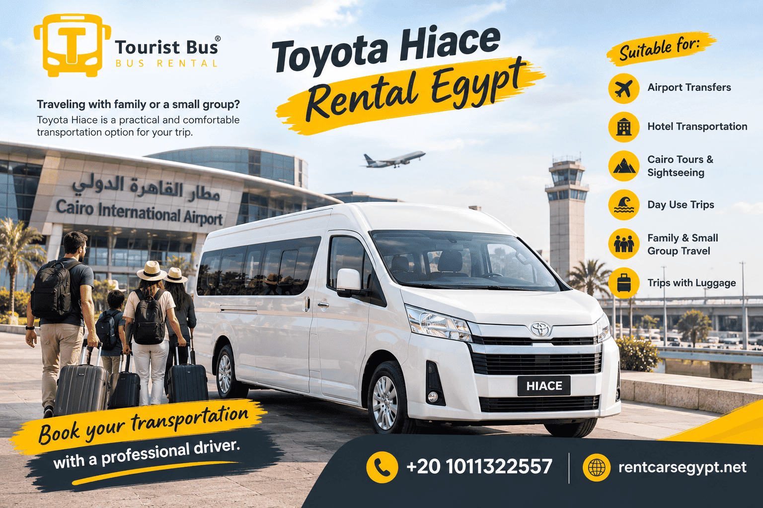 Toyota Hiace Airport Transfer in Cairo | Comfortable Ride with Driver