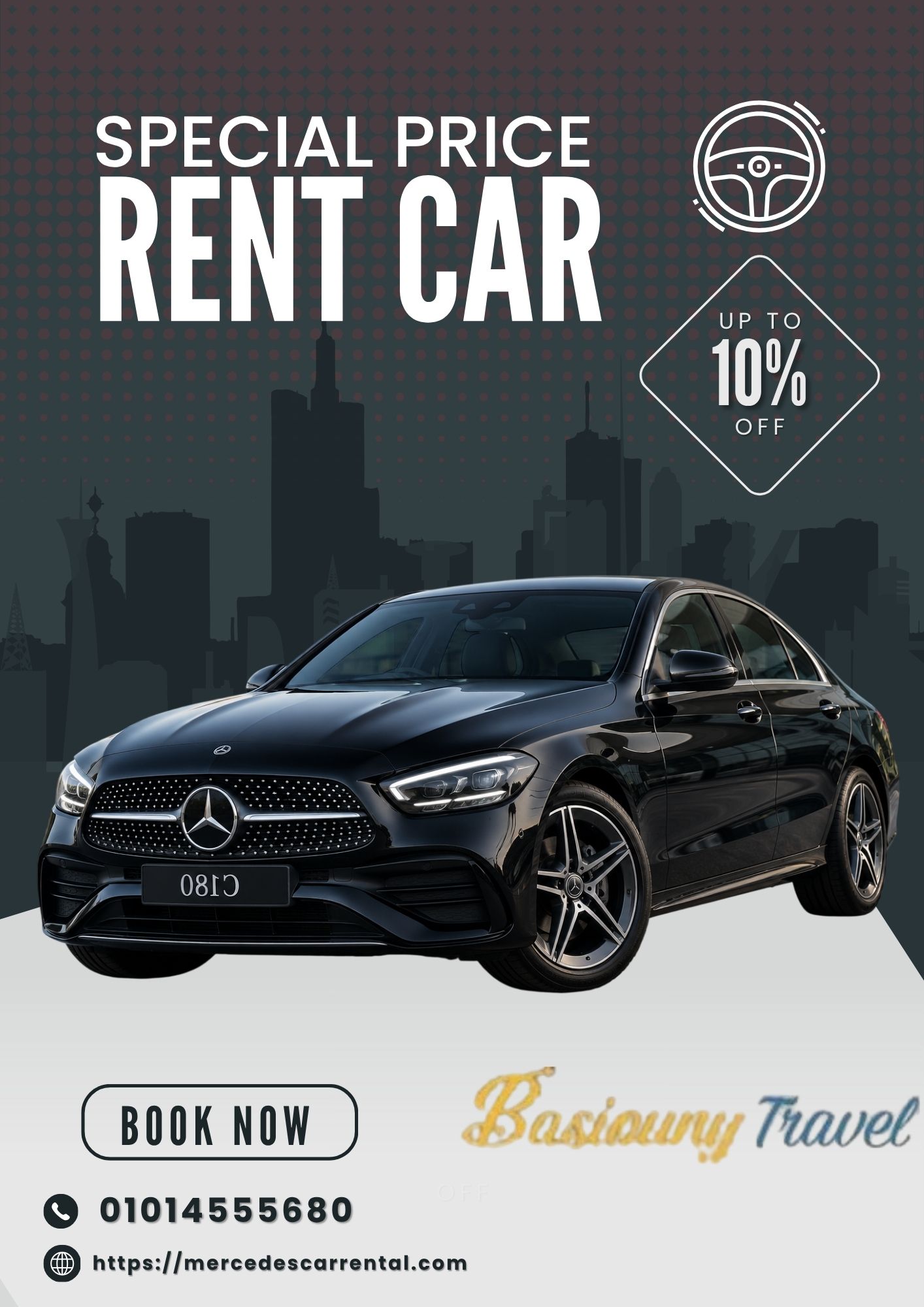 RENTAL CAR | Rent Mercedes C180 Sport Sedan | Cairo Airport to North Coast