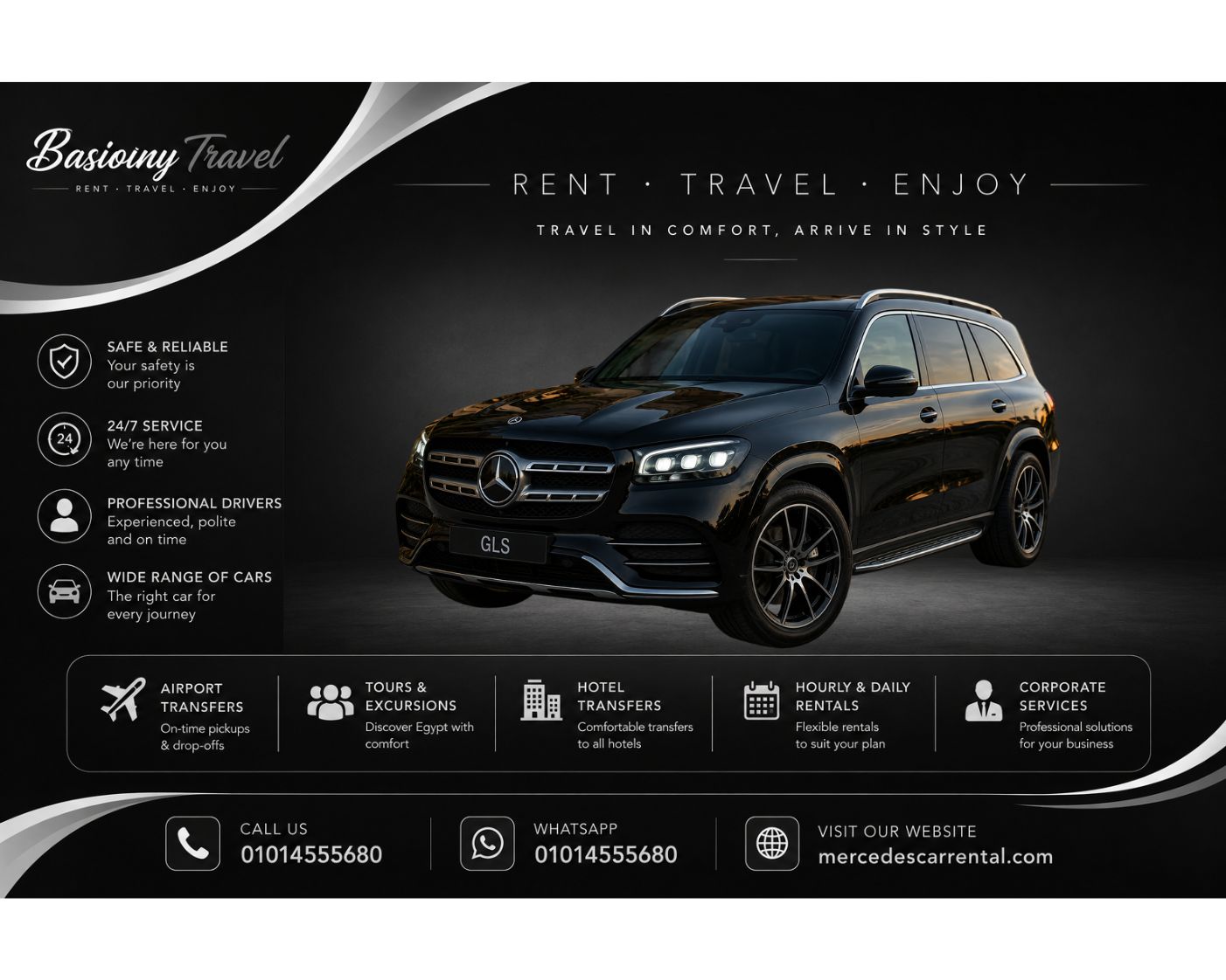 Mercedes Rental | GLS 7-Seater Family SUV | Cairo Airport ✈️ to El Gouna